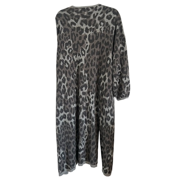 MOUSSY Snow Leopard Print Duster Cardigan Sweater - Picture 3 of 10